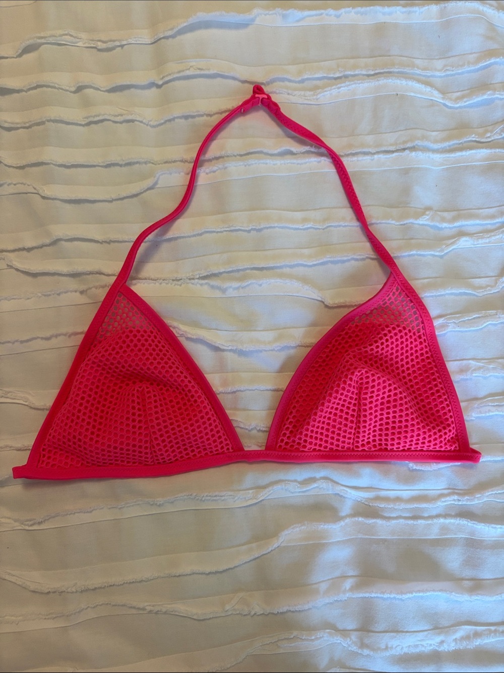 Victoria's Secret Hot Pink Mesh Triangle Bikini Top